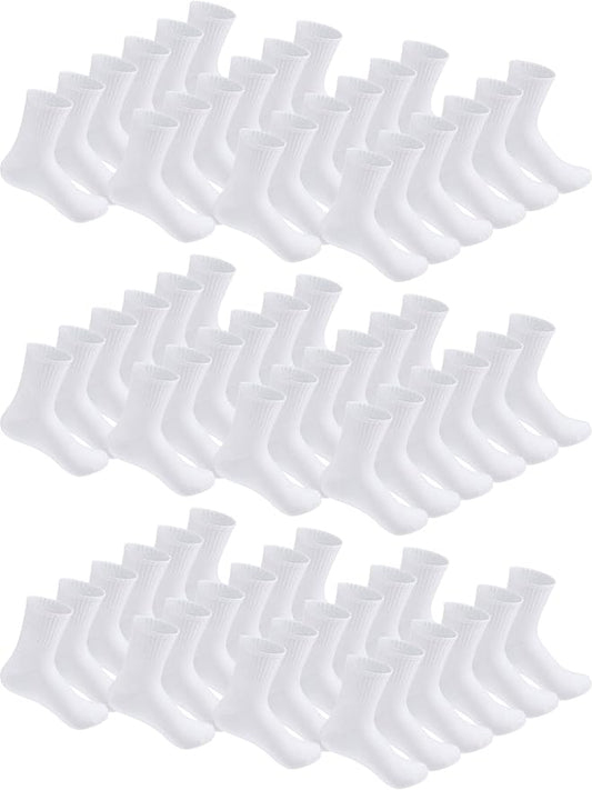 Tarpop 100 Pairs Bulk Mens Socks Moisture Wicking Casual Sports Ankle Socks for Homeless Unisex Adult Men Women