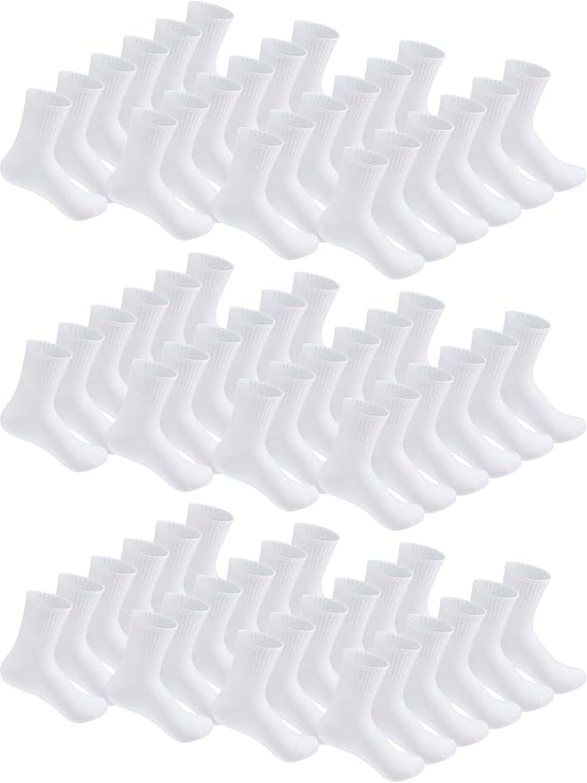 Tarpop 100 Pairs Bulk Mens Socks Moisture Wicking Casual Sports Ankle Socks for Homeless Unisex Adult Men Women