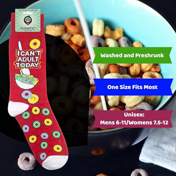 FUNATIC Funny and Crazy Socks with Sayings - Novelty Gifts for Men, Women, Teens