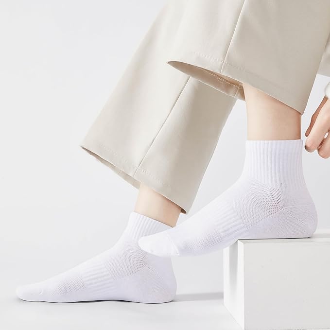 J-BOX Ankle Socks for Women Cotton Breathable Mesh Socks Athletic Running Casual Socks (8/10 pairs)