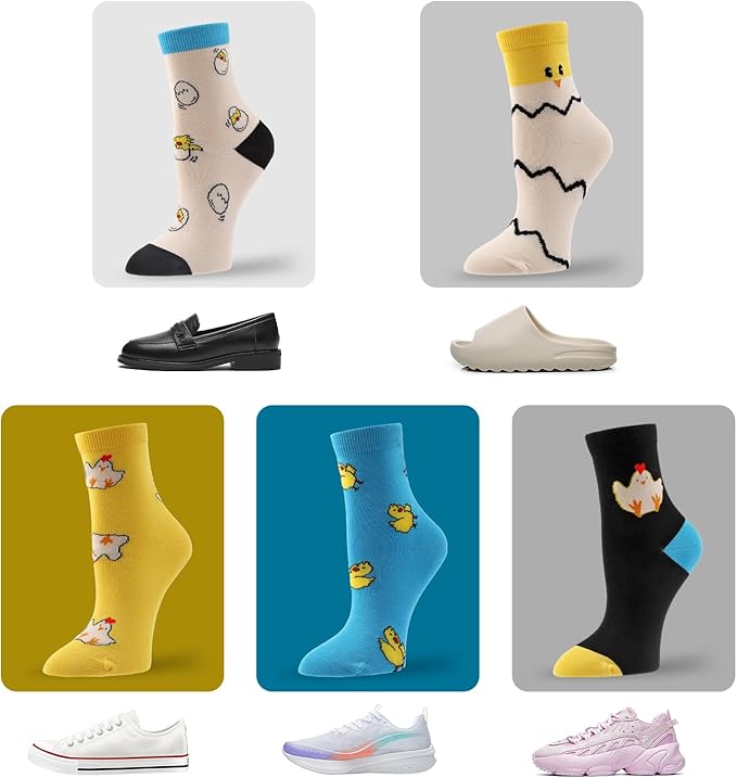 Girls Cotton Socks Soft Novelty Socks Cute Floral Pattern 11-15 Years 5 Pairs