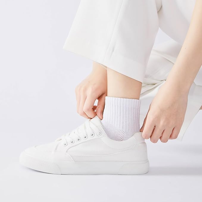 J-BOX Ankle Socks for Women Cotton Breathable Mesh Socks Athletic Running Casual Socks (8/10 pairs)