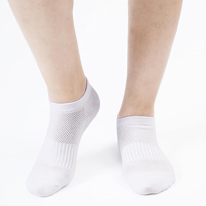 Womens Cotton Ankel Socks, Athletic Performance Breathable Low Cut Socks with Heel Tab