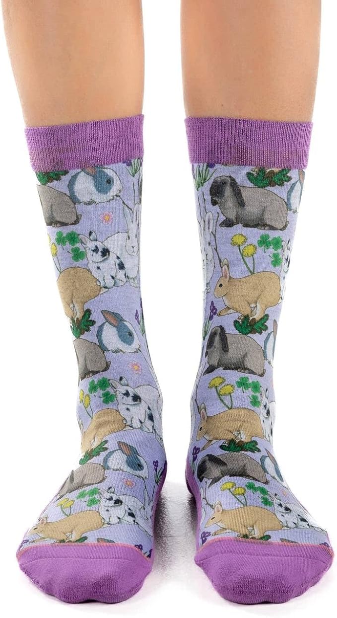 Cows in a Field Cotton Crew Socks by Good Luck Sock