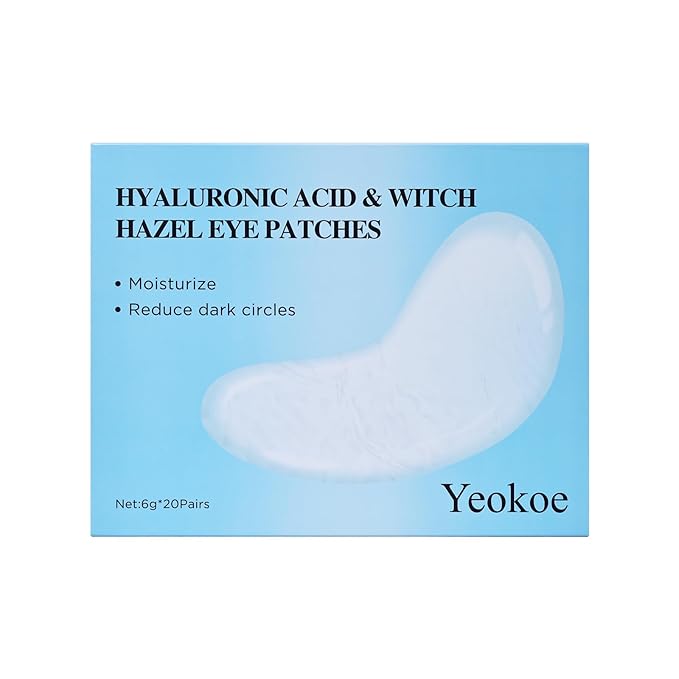 Under Eye Patches for Dark Circles,Puffy Eyes,20 Pairs Face Masks SkinCare With Hyaluronic Acid Witch Hazel for Moisturize