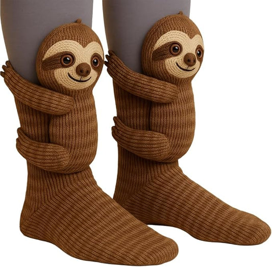 Animal Socks, Cute Plush Animals Hug Sock for Women, Long Stocking Sock for Christmas Gifts, Cozy Fall & Winter