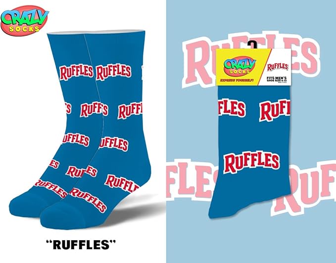 Crazy Socks–Snack Food Value Bundle – 8-Pack Novelty Crew Socks Gift Set Large Sizes for Men and Women, Soft & Comfortable