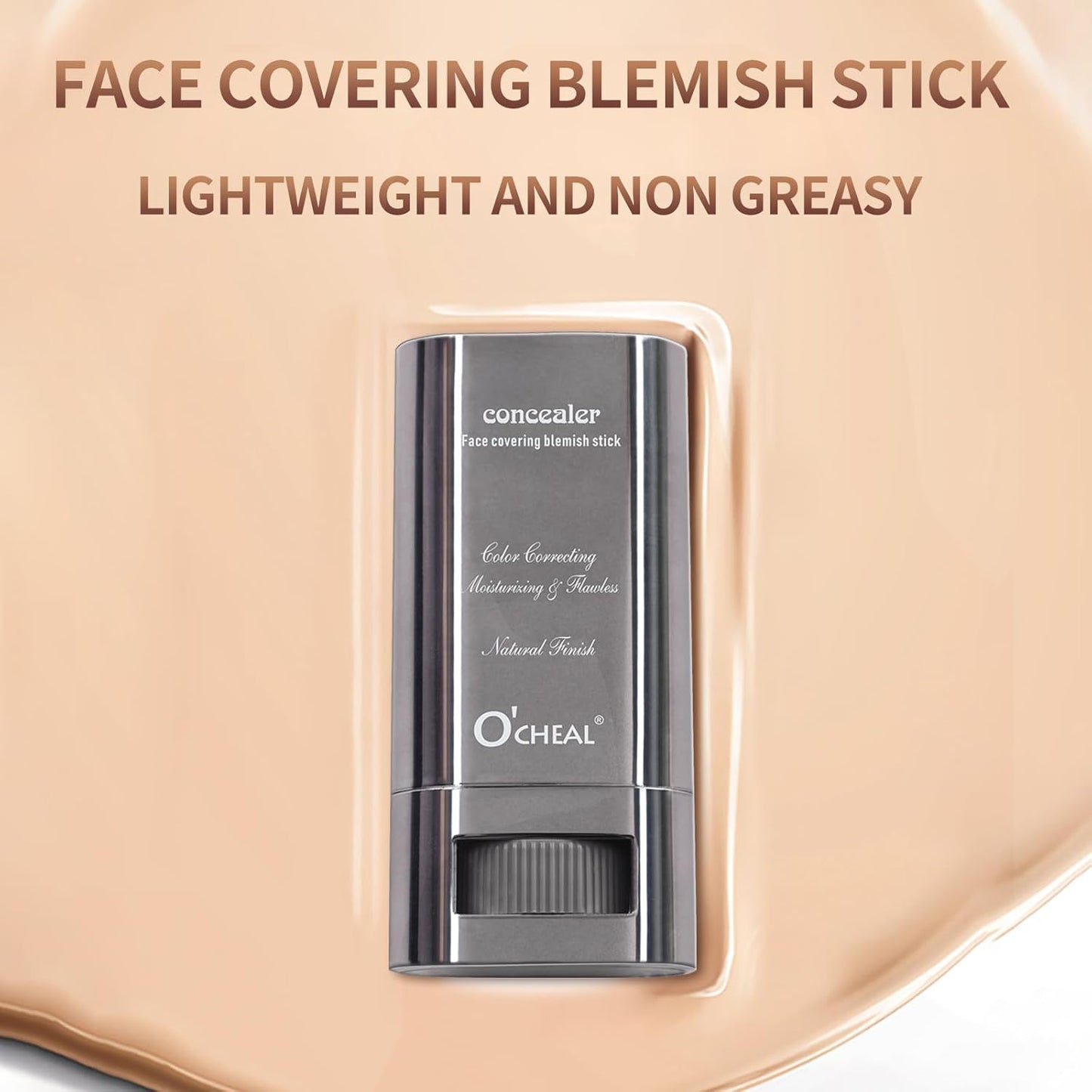 O'CHEAL Face Foundation Contour Stick Long-wear Lightweight Brighten Stick Face Concealer Blemish Contouring Beauty Makeup 04#WHEATCOLOR
