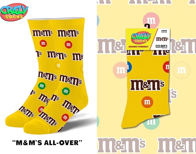 Crazy Socks–Snack Food Value Bundle – 8-Pack Novelty Crew Socks Gift Set Large Sizes for Men and Women, Soft & Comfortable