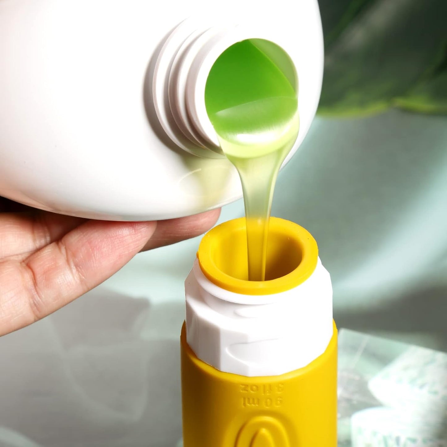 Travel Bottles for Toiletries, Tsa Approved 3oz Travel Size Containers BPA Free Leak Proof Refillable Liquid Silicone Squeezable Travel Accessories for Shampoo Conditioner Lotion (4 Pack)