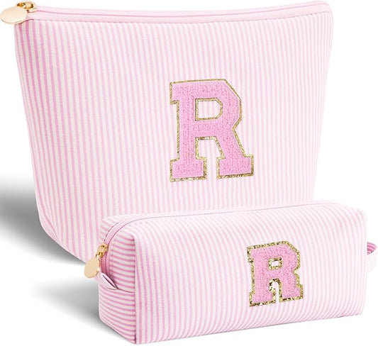 Personalized Anniversary Wife's Birthday Gifts,Mothers Day Gifts for Women,Wife Gifts from Husband,Cool Birthday Gifts for Wife,Makeup Bag Set Cosmetic Bag for Teen Girls - Pink,R