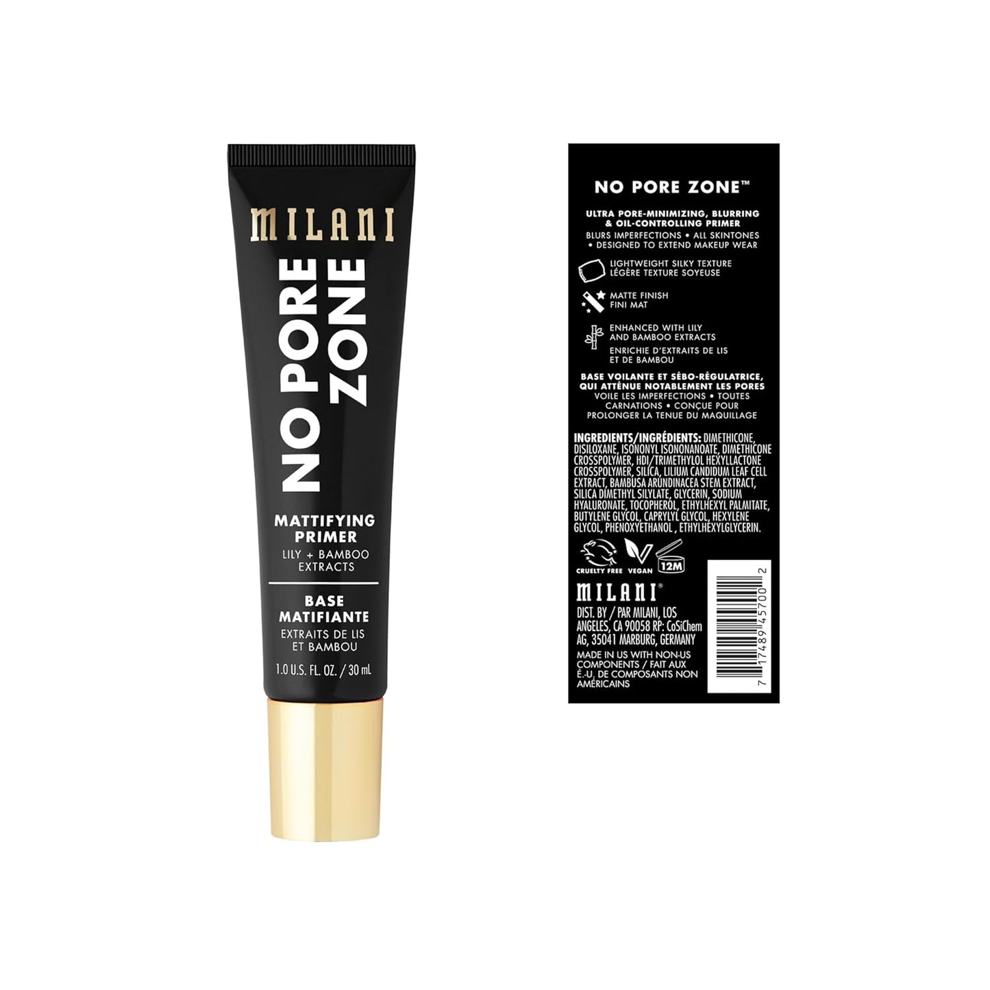 Milani Face Primer for Makeup (Mattifying & Pore-Minimizing, 1.0 Fl. Oz)