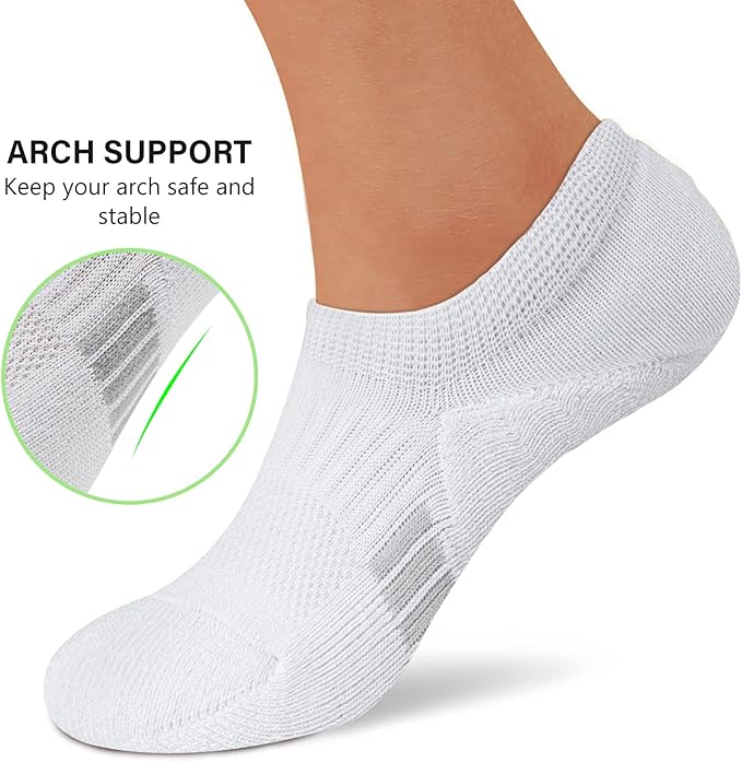 No Show Socks Womens Athletic Cushion Ankle Footies Low Cut 5-6 Pairs
