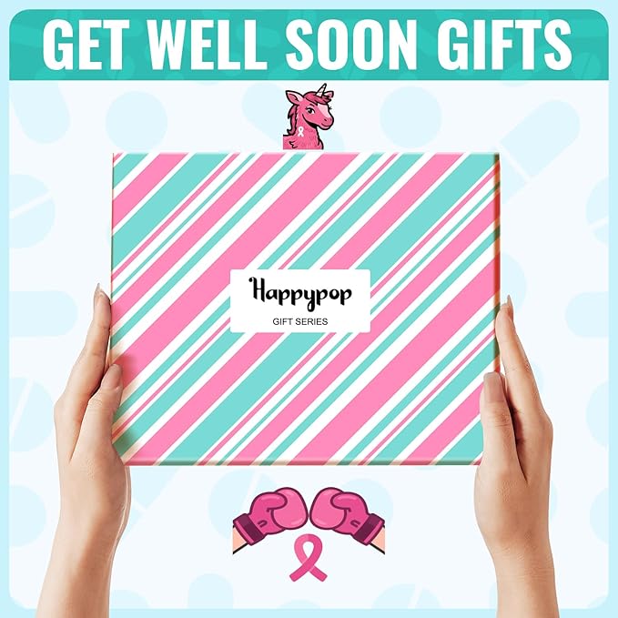 HAPPYPOP Breast Cancer Gifts - Women Survivors Cancer Awareness Socks, Chemo Care Gifts