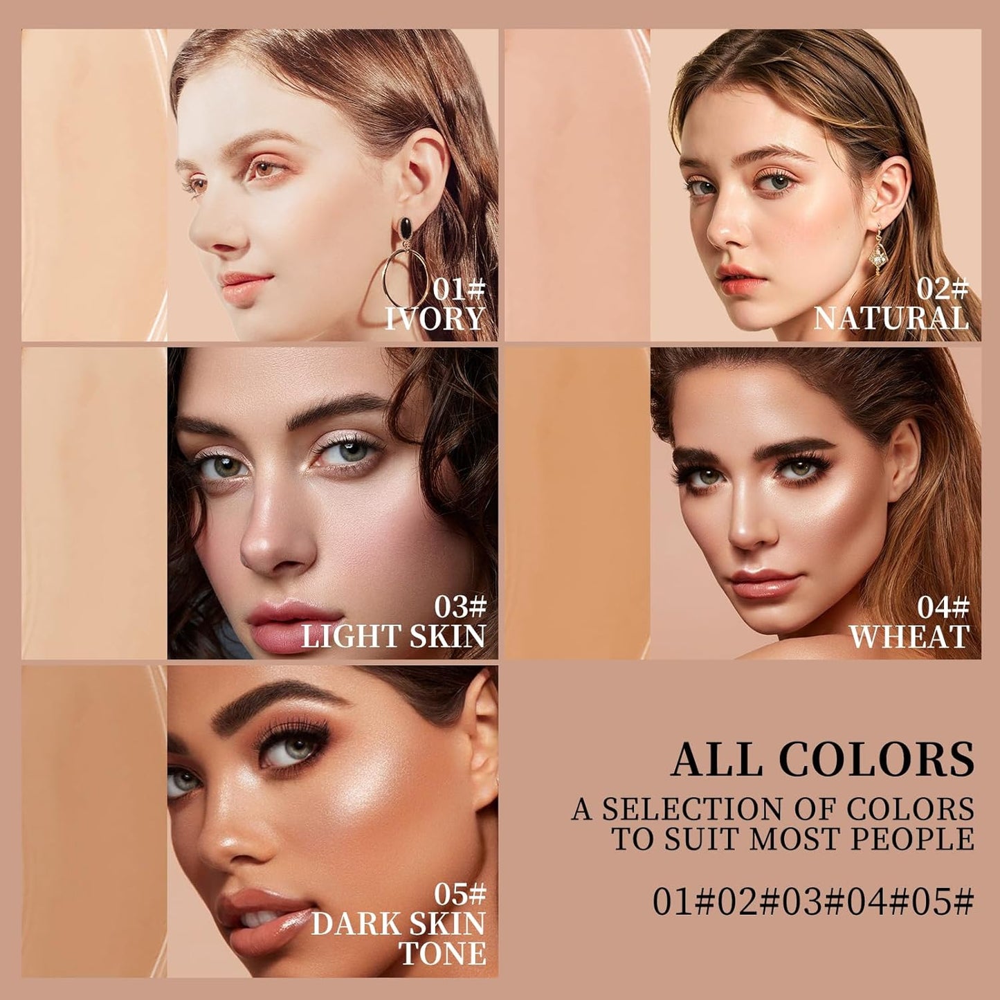 O'CHEAL Face Foundation Contour Stick Long-wear Lightweight Brighten Stick Face Concealer Blemish Contouring Beauty Makeup 04#WHEATCOLOR