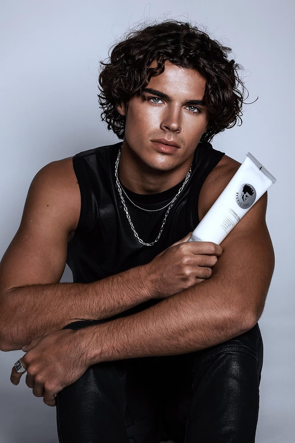 Avenue Man Curl Defining Cream - Unscented Hold Forming Curl Cream for Men with Keratin, Acai & Herbal Extracts - Frizz Control, Humidity Resistant, Lightweight Texture - Curly Hair Products for Men