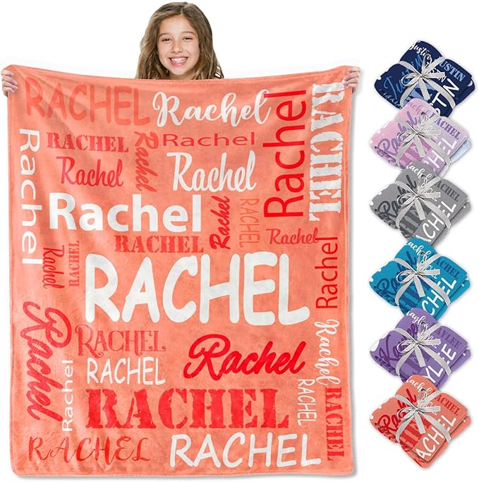 Ships Next Day, Personalized Blankets and Throws Custom Blanket with Name Customized Flannel Blanket for Kids Christmas Blanket Gifts for Teen Girls Boys