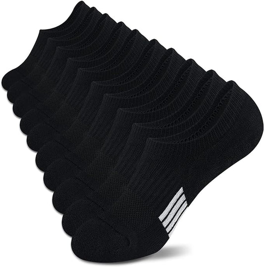 No Show Socks Womens Athletic Cushion Ankle Footies Low Cut 5-6 Pairs