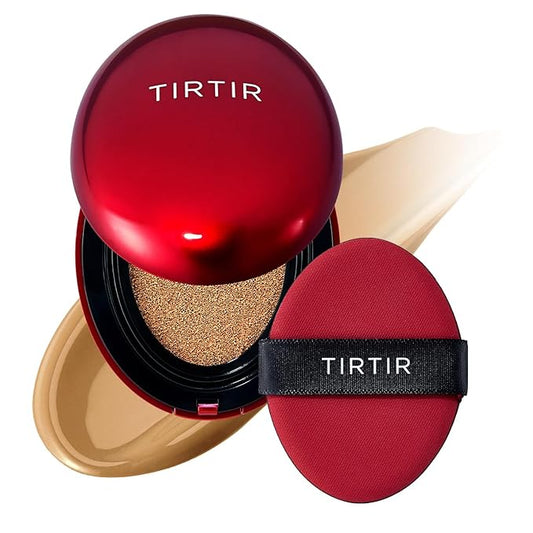 [*Mini Size*] TIRTIR Mask Fit Red Cushion Foundation | Full coverage, Weightless, Skin fit, Satin Glow Finish, Korean Makeup BB Foundation, beauty, Tattoo cover up, Buildable (#33W Ginger, 0.15 Fl Oz)