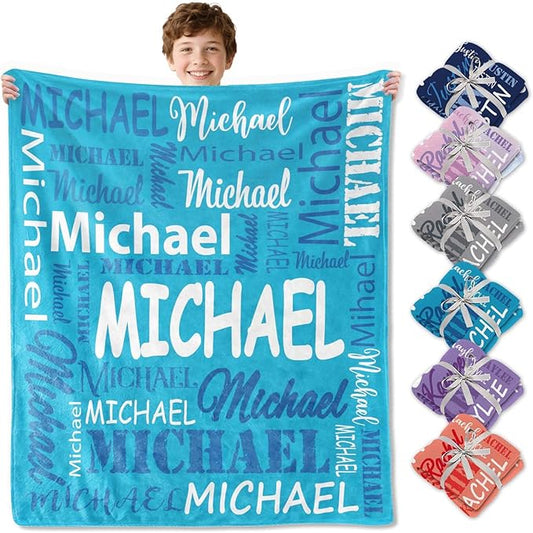 Ships Next Day, Personalized Blankets and Throws Custom Blanket with Name Customized Flannel Blanket for Kids Christmas Blanket Gifts for Teen Boys Girls