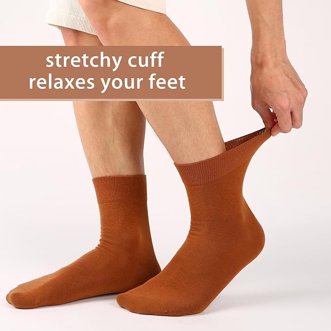 FGZ Mens Crew Socks Breathable Cotton Soft Casual Thin Socks for Work,Sport & Everyday Wear,5 Pairs