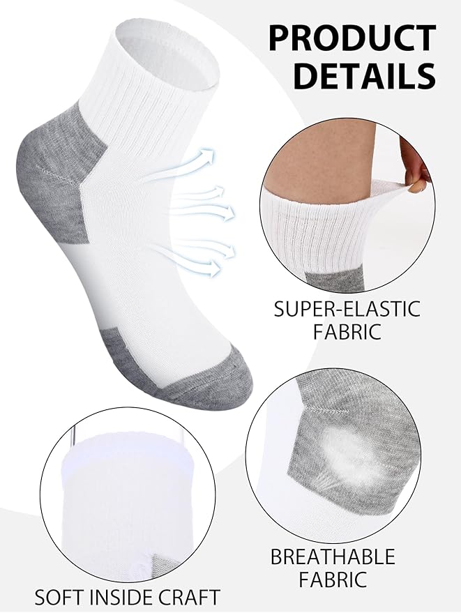 Tarpop 100 Pairs Bulk Mens Socks Moisture Wicking Casual Sports Ankle Socks for Homeless Unisex Adult Men Women
