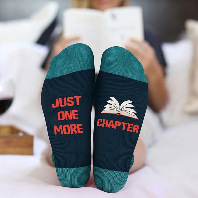 VICRAZY Book Lovers Gifts - Funny Socks for Book Lovers - Gift for Readers - Reading Stuff, Stocking Stuffers for Men, Women