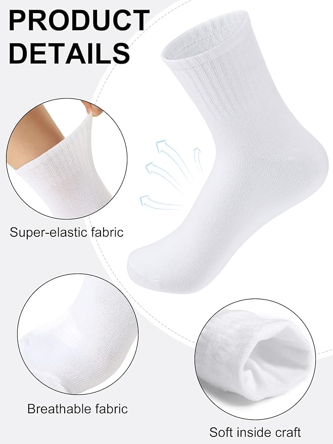 Tarpop 100 Pairs Bulk Mens Socks Moisture Wicking Casual Sports Ankle Socks for Homeless Unisex Adult Men Women