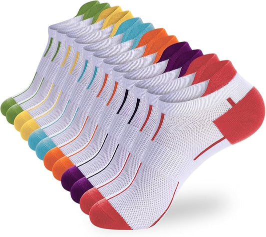 Ankle Socks Women's and Mens - 6/10 Pairs Low Cut Tab & No Show Athletics Running Socks