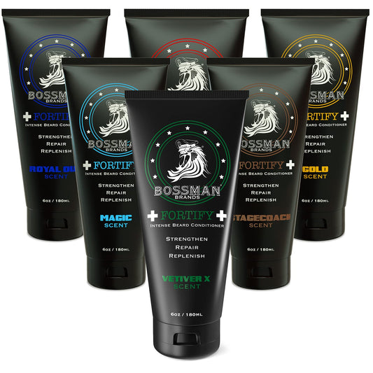 Bossman Beard Conditioner Variety Pack - Softener and Moisturizer Beard Grooming Care Kit for Men - Beard Cream and Lotion - Made in USA - 6 Scents