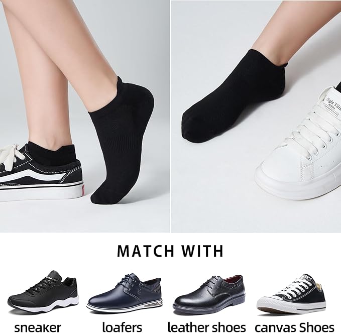 Ankle Socks Women's and Mens - 6/10 Pairs Low Cut Tab & No Show Athletics Running Socks