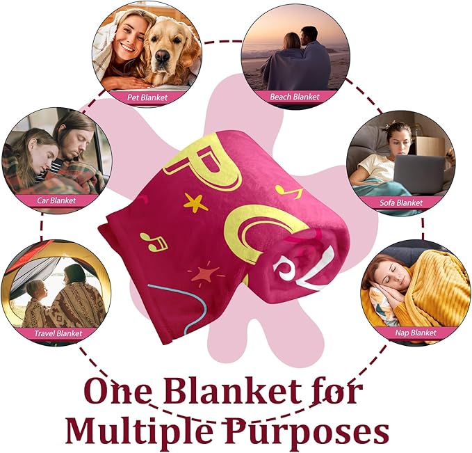 Kpop Merch Korean Gifts for Women, K Drama Throw Blanket 40x30in for Teen Girls, Pink