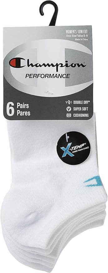 Champion Women's Low Cut Beathable Moisture-Wicking Athletic Socks (6-Pack)