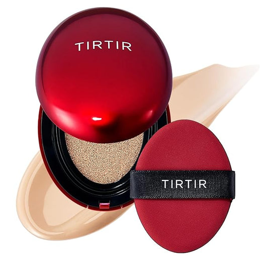 [*Mini Size*] TIRTIR Mask Fit Red Cushion Foundation | Full coverage, Weightless, Skin fit, Satin Glow Finish, Korean Makeup BB Foundation, beauty, Tattoo cover up, Buildable (#23N Sand / 0.15 Fl Oz)