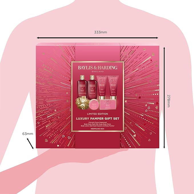 Baylis & Harding Midnight Cherry Luxury Pamper Gift Set - Vegan Friendly
