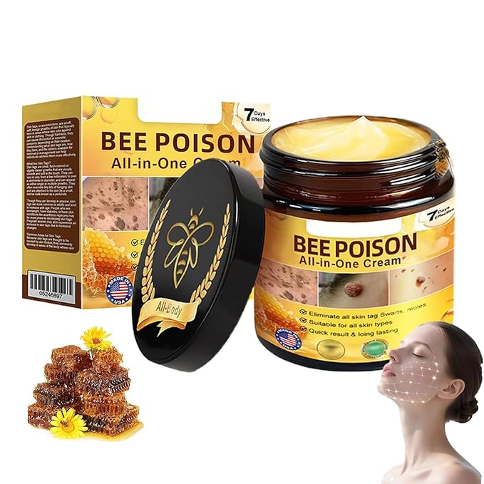 Bee Poison All-in-One Cream,New Professional Bee Venom Skin Treatment Cream, Repair, Moisturize and lift 3 in 1, for All skin Types. (1)