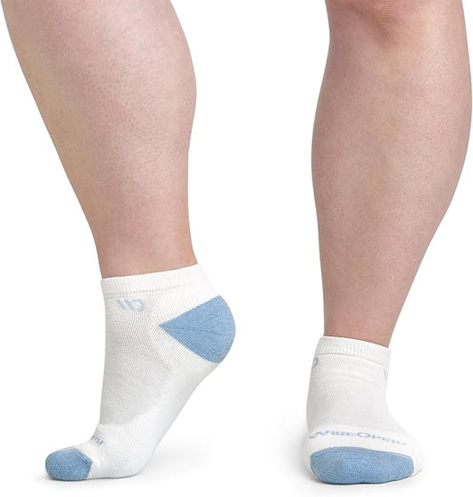Wide Open No Show Merino Wool Socks for Women - Everyday Ankle Socks for Wide Feet