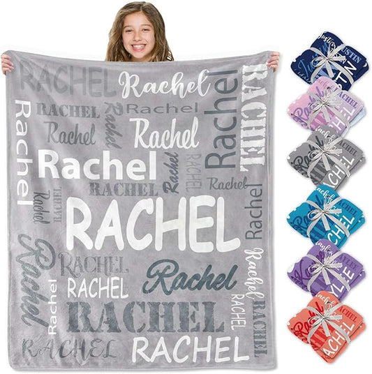 Ships Next Day, Personalized Blankets and Throws Custom Blanket with Name Customized Flannel Blanket for Kids Christmas Blanket Gifts for Teen Girls Boys