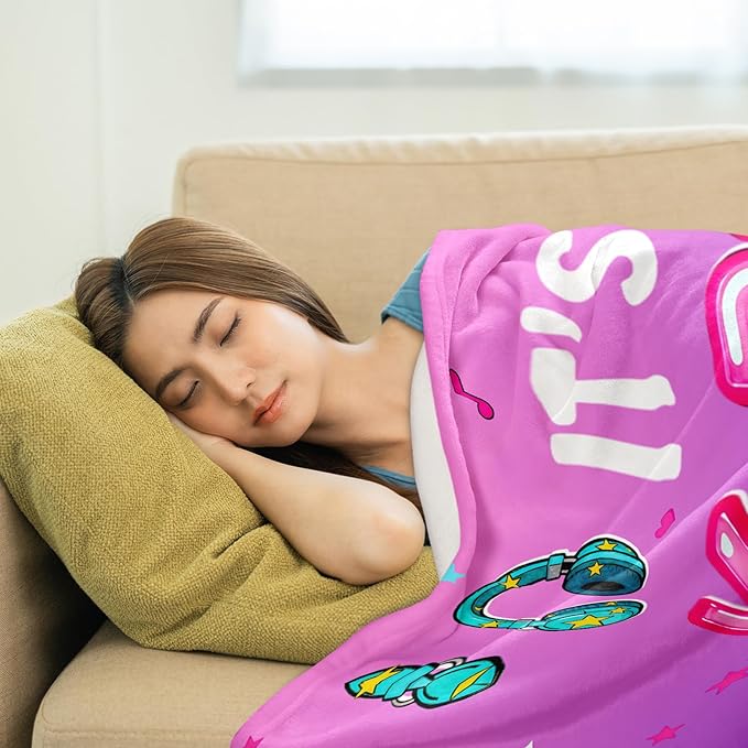 TI-EDC Kpop Merch K Drama Gifts, K Pop Merchandise, Korean Drama Things, K-Pop Gift Teen Girl & Women, Throw Blanket 80x60in, Pinkish Purple Gradient