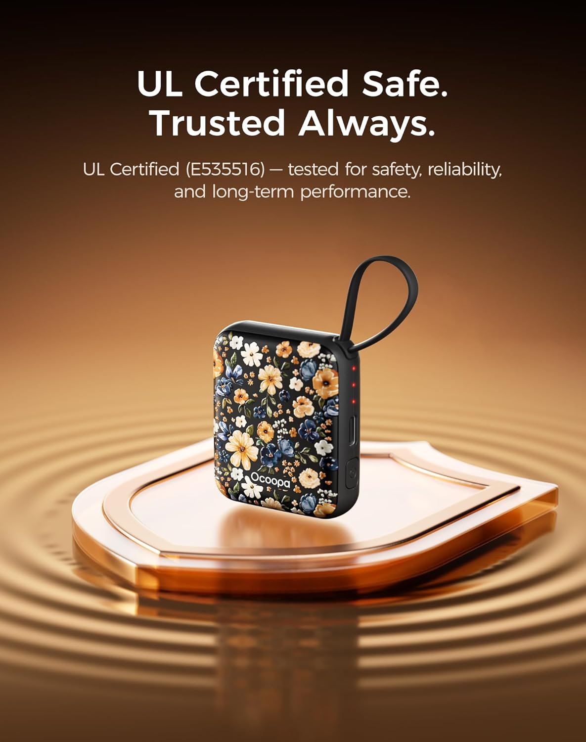 Ocoopa Hand Warmers Rechargeable UT5 Nano – Slim Electric Pocket Heater, Smart Temp Control, 14Hrs Battery, UL Safety, Artists in Bloom Design, Practical Gifts for Women, Christmas, Outdoor, Office