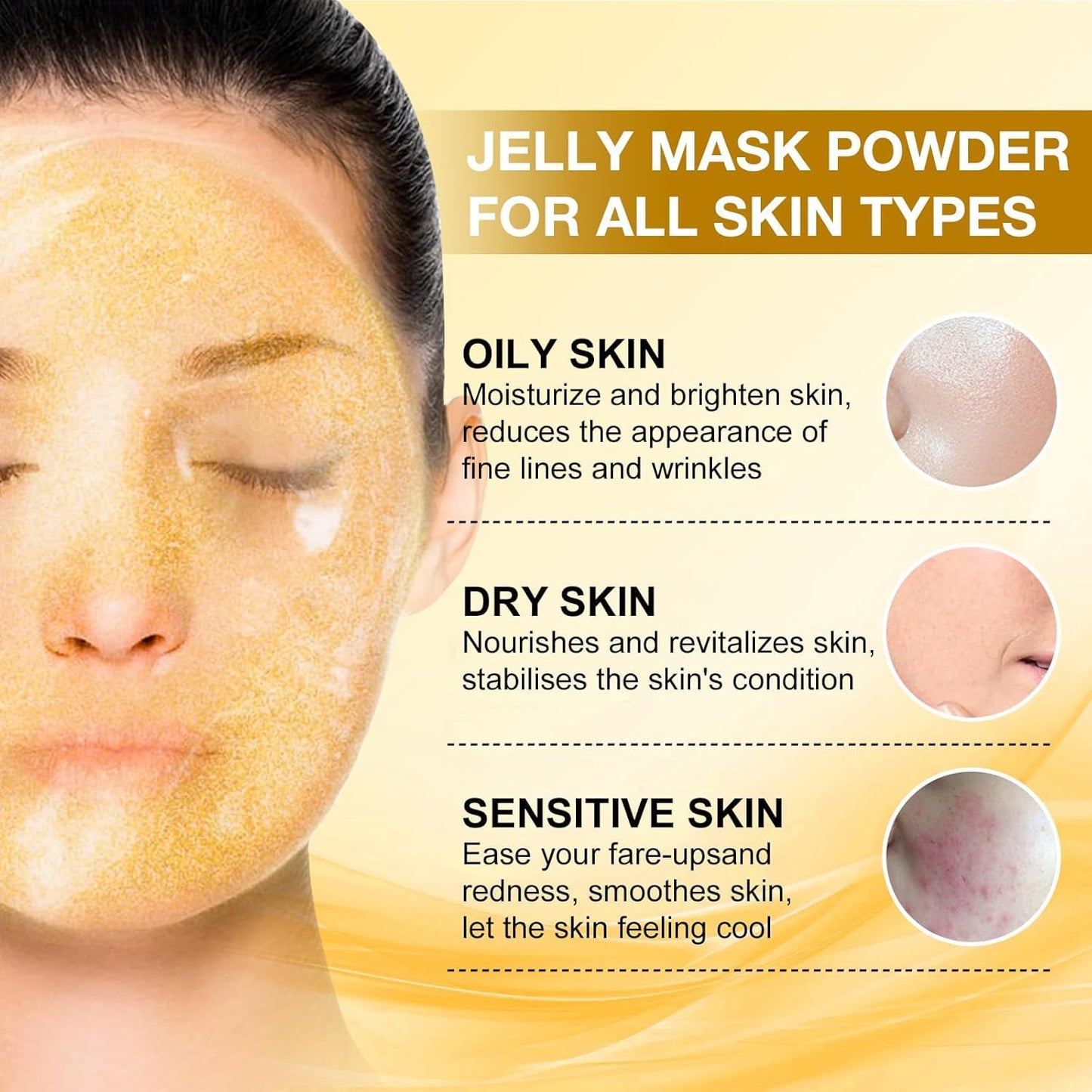 Jelly Mask for Facials Professional, Hydrating & Moisturizing Peel-Off Natural Gel Face Mask SkinCare, Professional Spa Use Jelly Face Masks, Deep Hydration & Glow 23 Fl Oz (24K Gold)