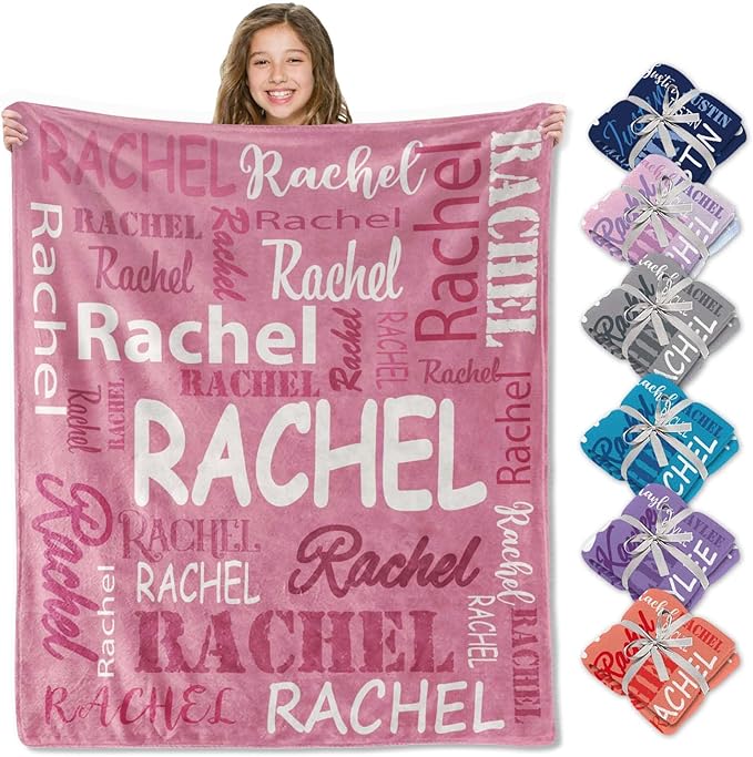 Ships Next Day, Personalized Blankets and Throws Custom Blanket with Name Customized Flannel Blanket for Kids Christmas Blanket Gifts for Teen Girls Boys