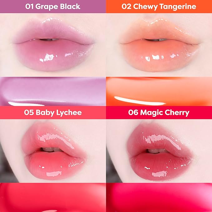 COLORGRAM FRUITY GLASS GLOSS 05 BABY LYCHEE | Non-Sticky Glossy Lip Tint with Glass-Like Shine | Long-Lasting Hydrating Lip Gloss for Smooth & Plump Lips