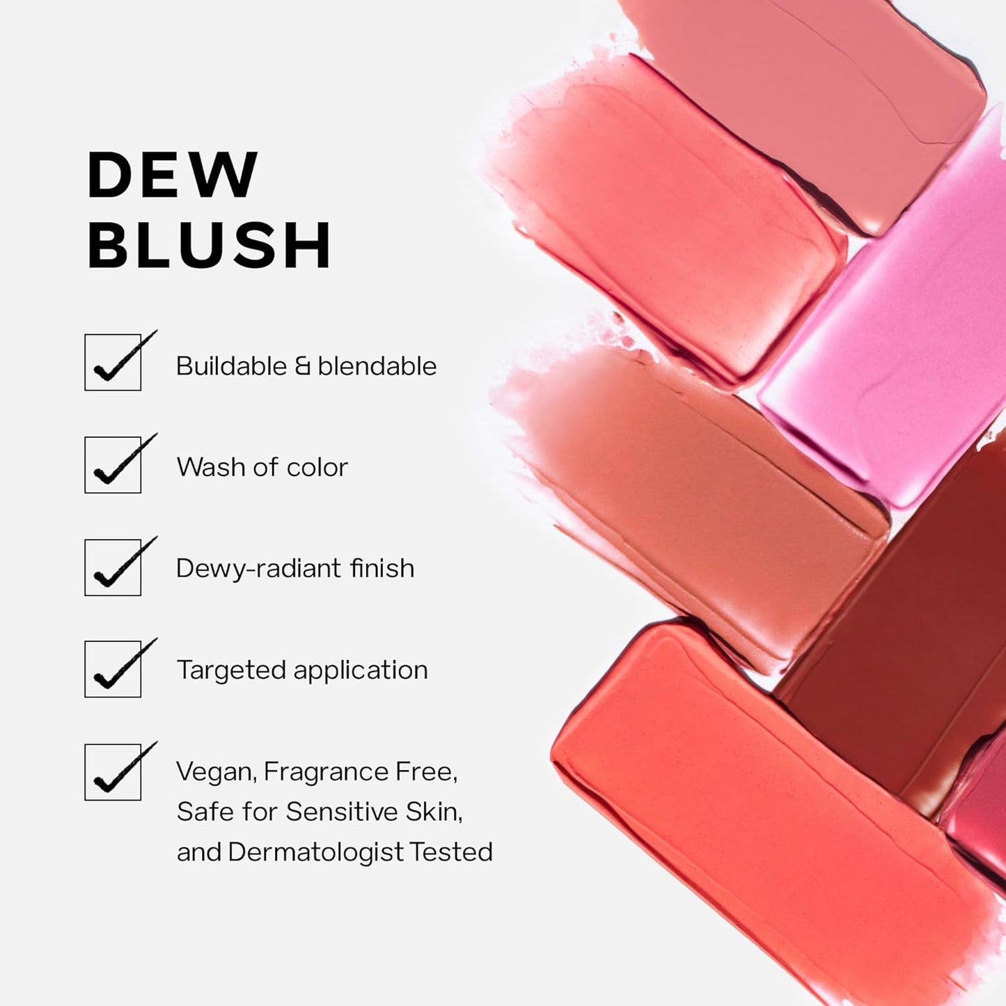 Saie Dew Liquid Blush for Cheeks - Hydrating Cream Blush Stick with a Blendable + Buildable Formula - Skincare Infused Dewy Cheek Tint for a Natural Flush - Glowy Makeup Essential - Flirty (.40 oz)