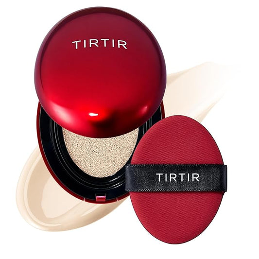 [*Mini Size*] TIRTIR Mask Fit Red Cushion Foundation | Full coverage, Weightless, Skin fit, Satin Glow Finish, Korean Makeup, beauty, Tattoo cover up, Buildable (#13N Fair Ivory, 0.15 Fl Oz)