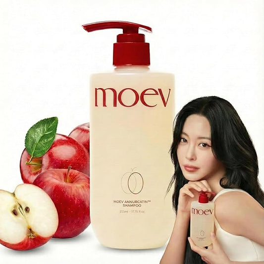 MOEV ANNURCATIN Shampoo | Korean Apple Hair Care for Strength and Volume in Thinning Hair | Adds Lift | Paraben-Free | Suitable for All Hair Types (17.75 fl.oz, Apple & Vanilla)