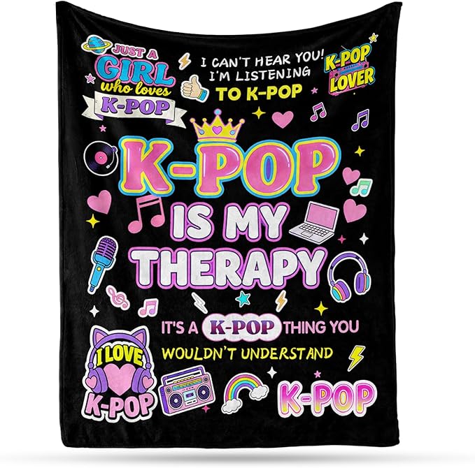 Kpop Blanket Gifts for K-Pop Fans - Super Soft Flannel Kpop Blankets for Girls Teen Fans Bedding Couch Sofa - Korean Kpop Merch Fandom Throw for Idol Lovers Dorm Decor Christmas (Style 04, 50 X 60)