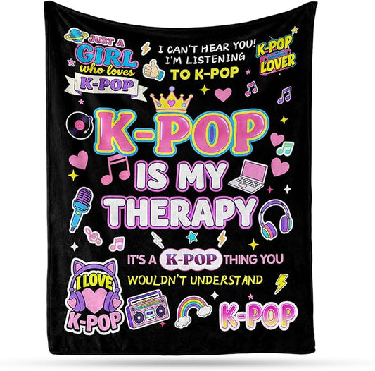 Kpop Blanket Gifts for K-Pop Fans - Super Soft Flannel Kpop Blankets for Girls Teen Fans Bedding Couch Sofa - Korean Kpop Merch Fandom Throw for Idol Lovers Dorm Decor Christmas (Style 04, 50 X 60)