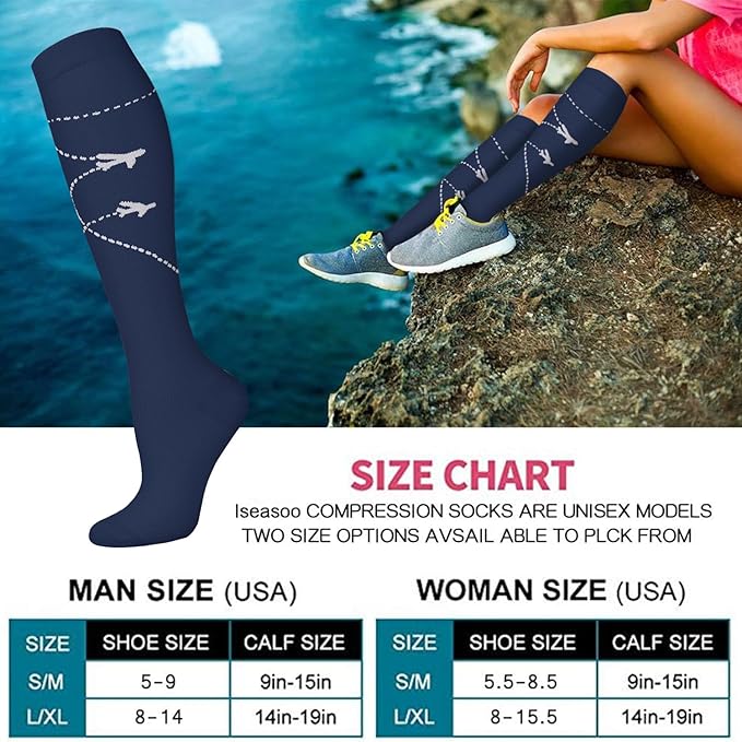 Copper Compression Socks 15-20 mmHg for Men & Women 8 Pairs – Circulation Support for Nurses, Travel, Running, Hiking, Soccer