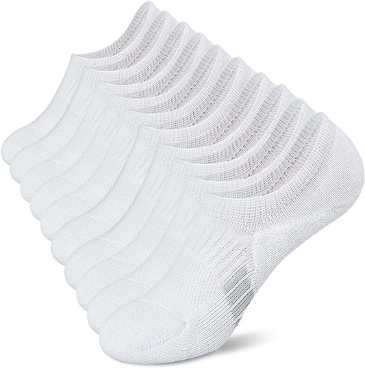 No Show Socks Womens Athletic Cushion Ankle Footies Low Cut 5-6 Pairs